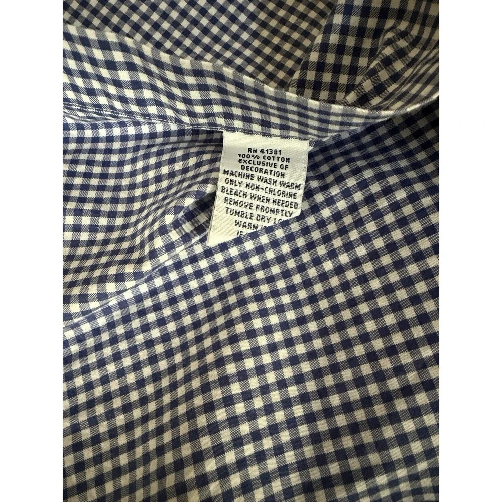 Polo Ralph Lauren Mens XL Blue White Gingham Button Down Shirt Yellow Pony. 5260